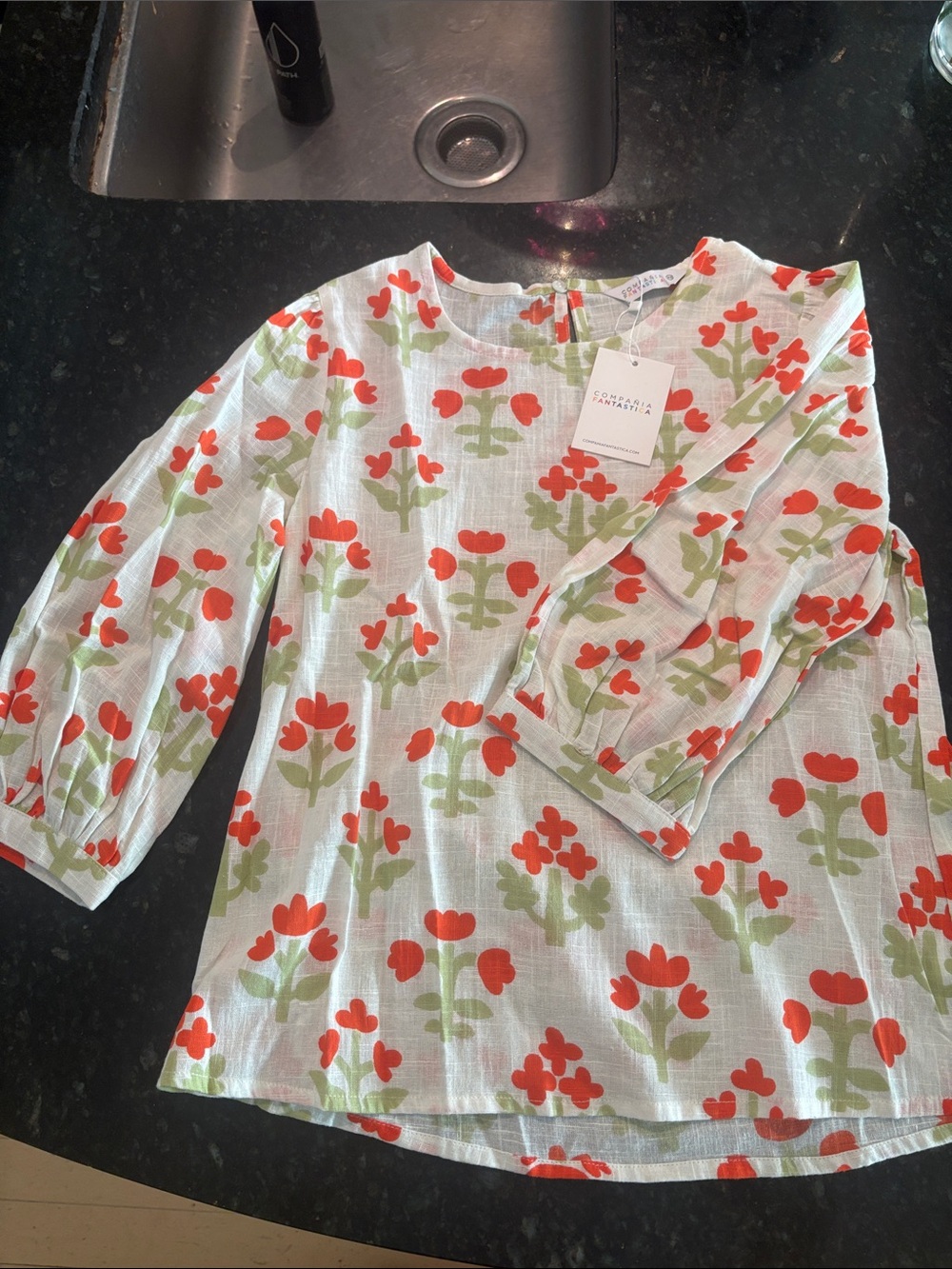 COMPANIA FANTASTICAL Paisley Flower cotton Blouse (XS)